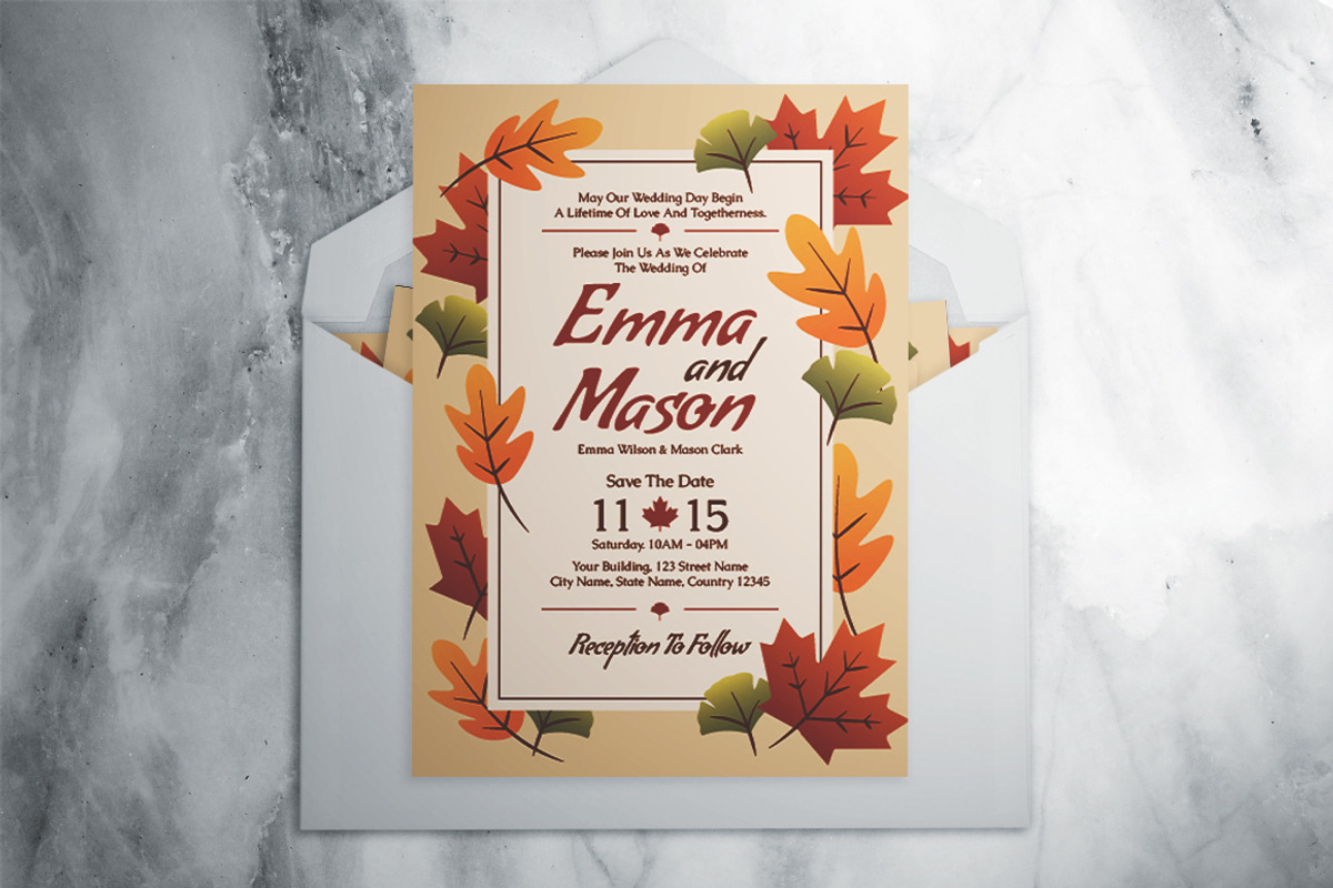 Fall Wedding Invitation Suite, an Invitation Template by The Good Store (Photo 2 of 4)