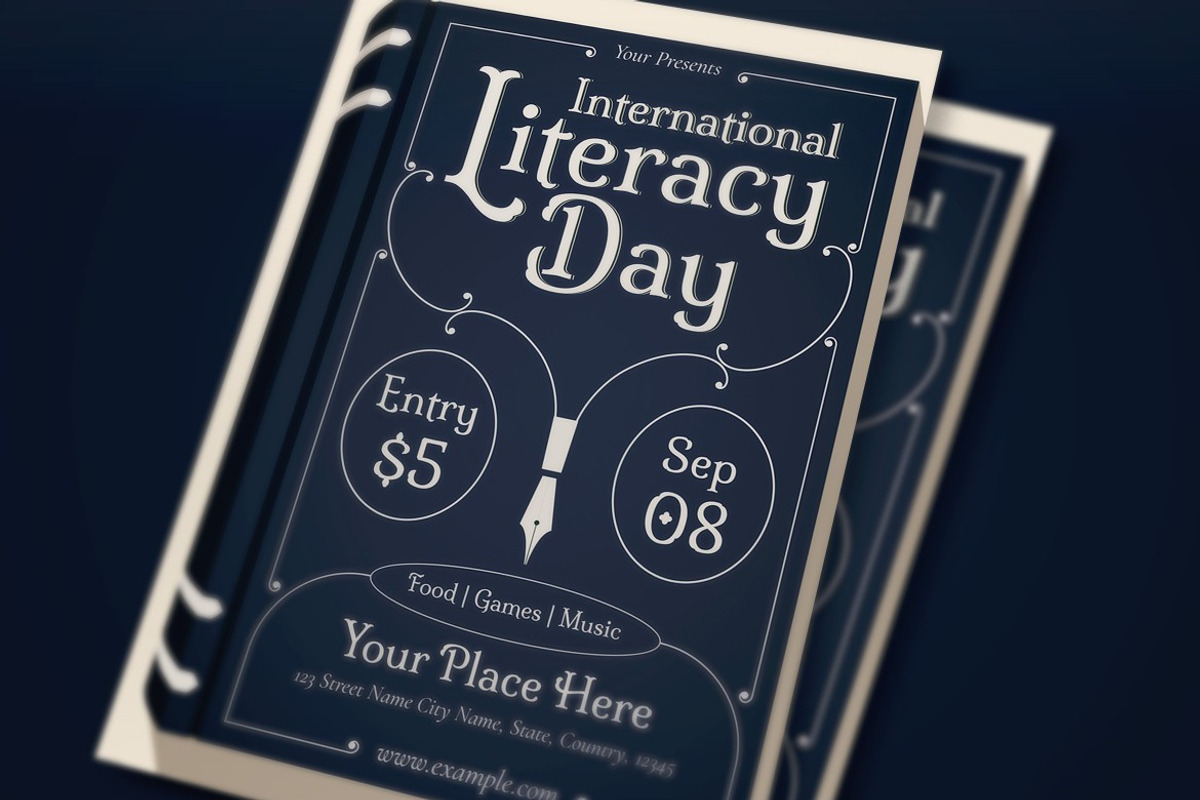 International Literacy Day Flyer, a Flyer Template by graphicook (Photo 2 of 3)
