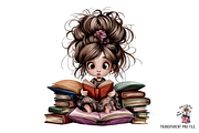 Bookish Girl Reading Clipart Bundle, a Graphic by Clipart Bloom (Thumbnail 7 of 10)