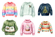 Watercolor Christmas Sweater Clipart, an Illustration by Daily.Designs (Thumbnail 4 of 5)