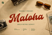 Maloha; Retro Display Script, a Script Font by Eko Bimantara (Thumbnail 1 of 9)