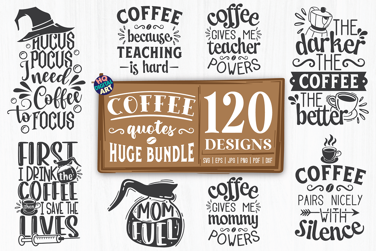 Huge Coffee SVG Bundle, a Food Illustration by HQDigitalArt (Photo 15 of 15)
