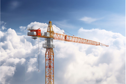 Tower crane. Generate Ai, an Industrial Photo by Ylivdesign