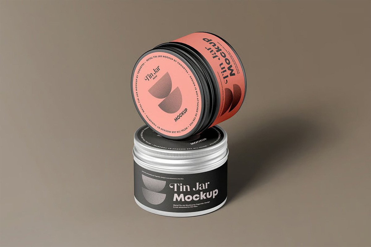 Metal Tin Jar Mock-up, a Packaging Mockup by zippypixelstudio (Photo 6 of 10)