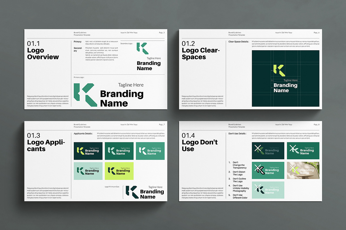 Brand Guidelines Presentation Design, a Presentation Template by E-Type (Photo 3 of 10)