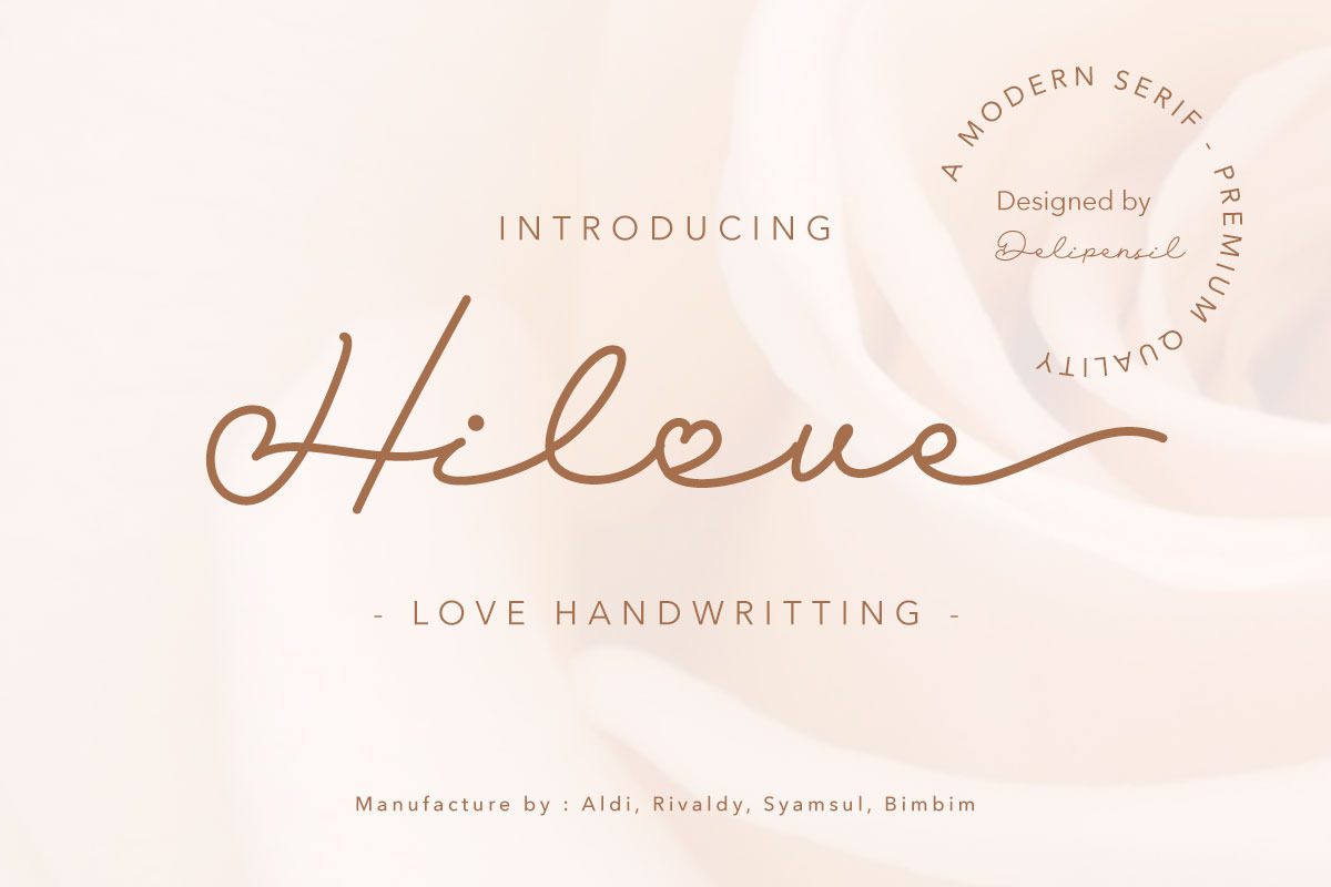 Hilove Script Love Font, a Script Font by delipensil (Photo 10 of 10)