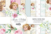 ANGEL DIGITAL PAPER PACK, a Pattern Graphic by rusticmelody (Thumbnail 1 of 2)