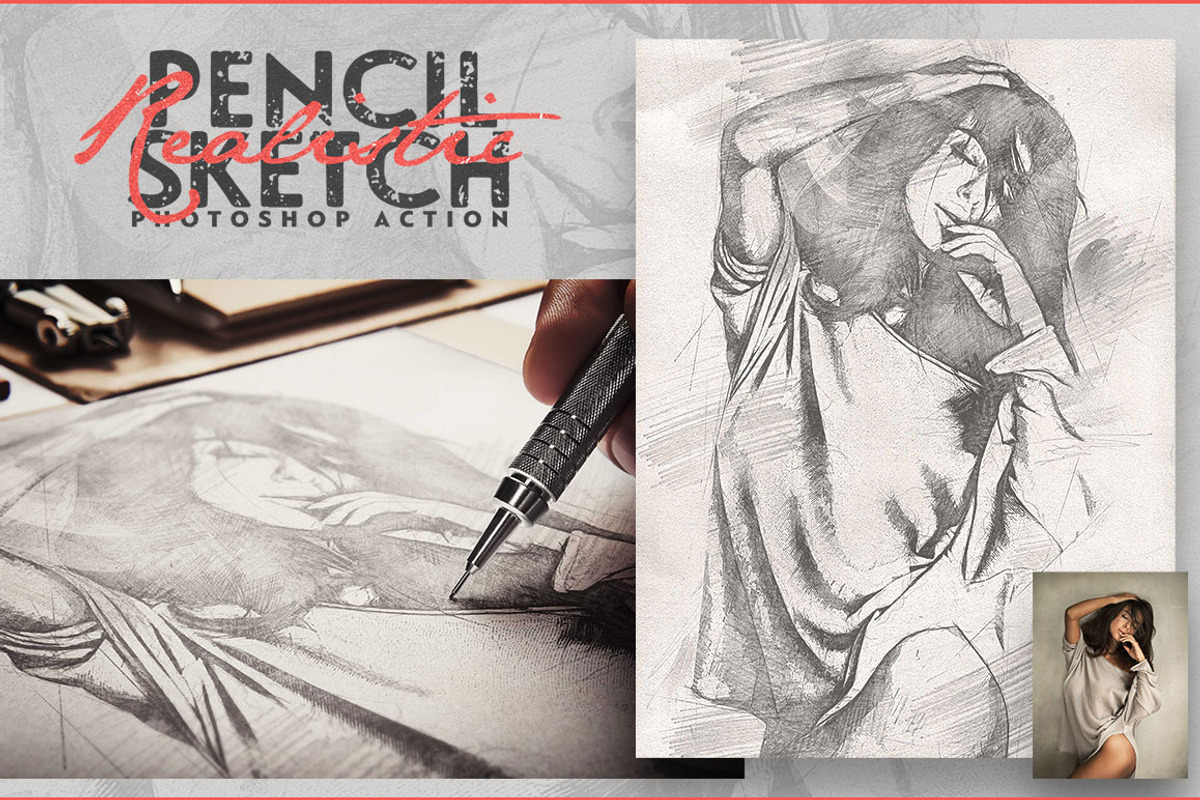 Realistic Pencil Sketch CS3+, an Action Add-On by Amorjesu.com (Photo 4 of 16)