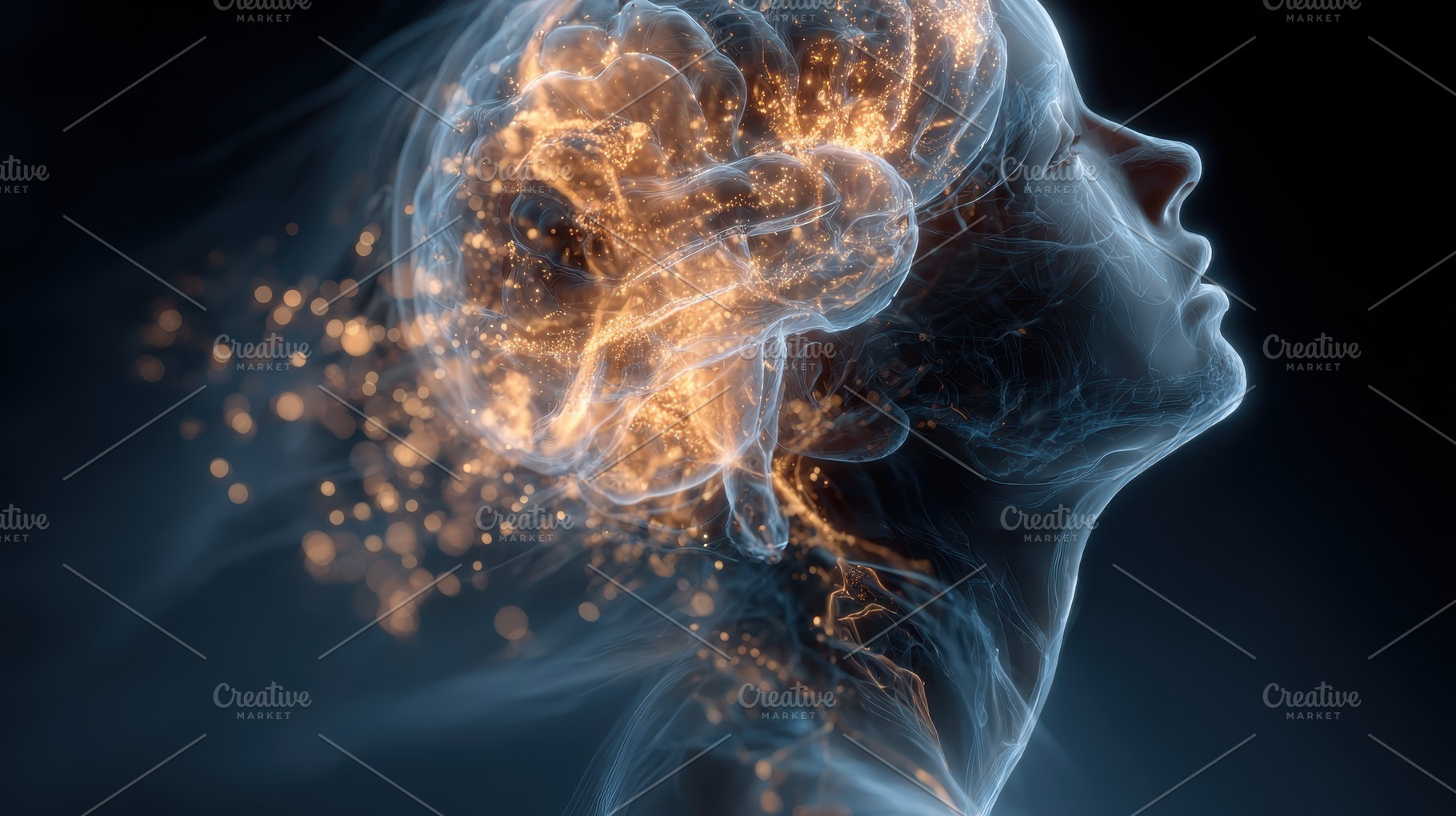 Glowing Brain Mind Power Imagination, a Photo by Pixeness Studio