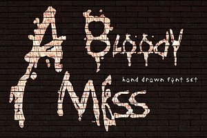 Bloody Mess - hand drawn font set