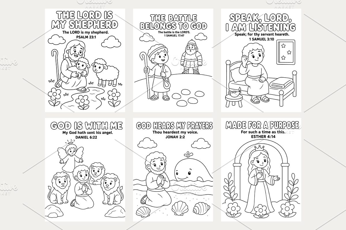 Kids Bible Verse Coloring Pages, a Magazine Template by VIVAT Design Studio (Photo 3 of 5)