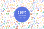 Kids, children doodles pattern, an Illustration by Cmeree (Thumbnail 1 of 2)