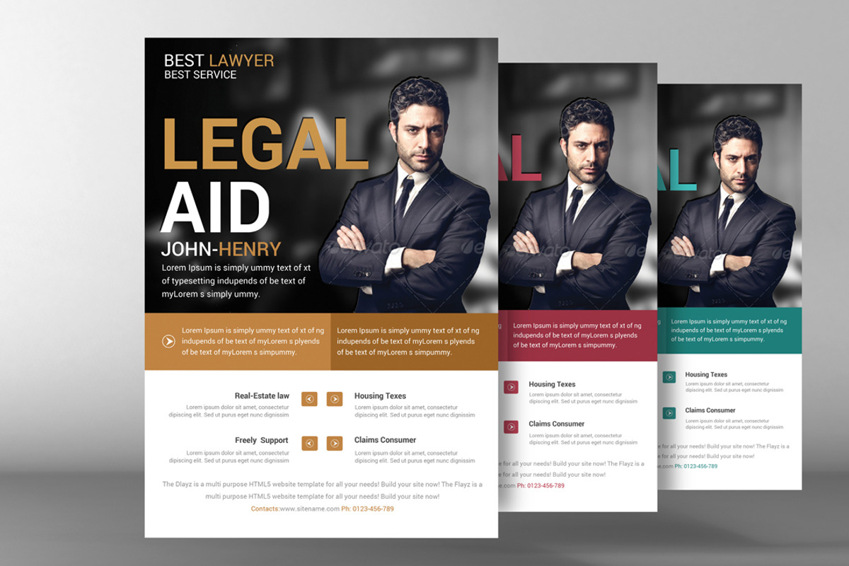 Lawyer Firm Business Flyer Template, a Flyer Template by graphicforest