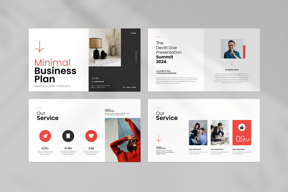 Minimal Business Plan Template, a Presentation Template by evgenystudio