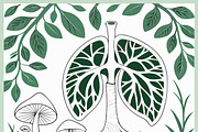 Artistic lungs tree mushroom nature, a Healthcare Illustration by SouravDesign (Thumbnail 2 of 3)