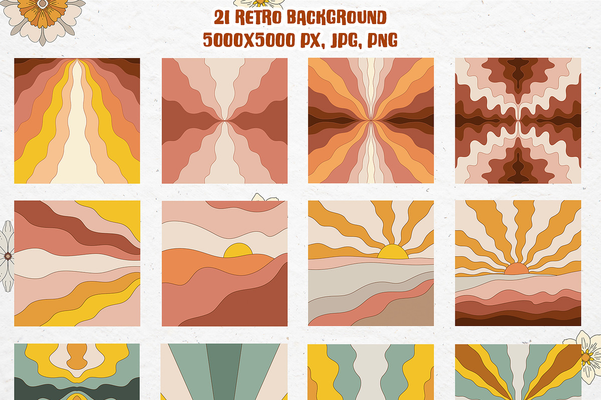 GROOVY SUMMER FLOWERS, a Pattern Graphic by Antikva17 (Photo 5 of 9)