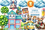 Kawaii Back to School Clipart, an Illustration by CreationArt (Thumbnail 1 of 5)