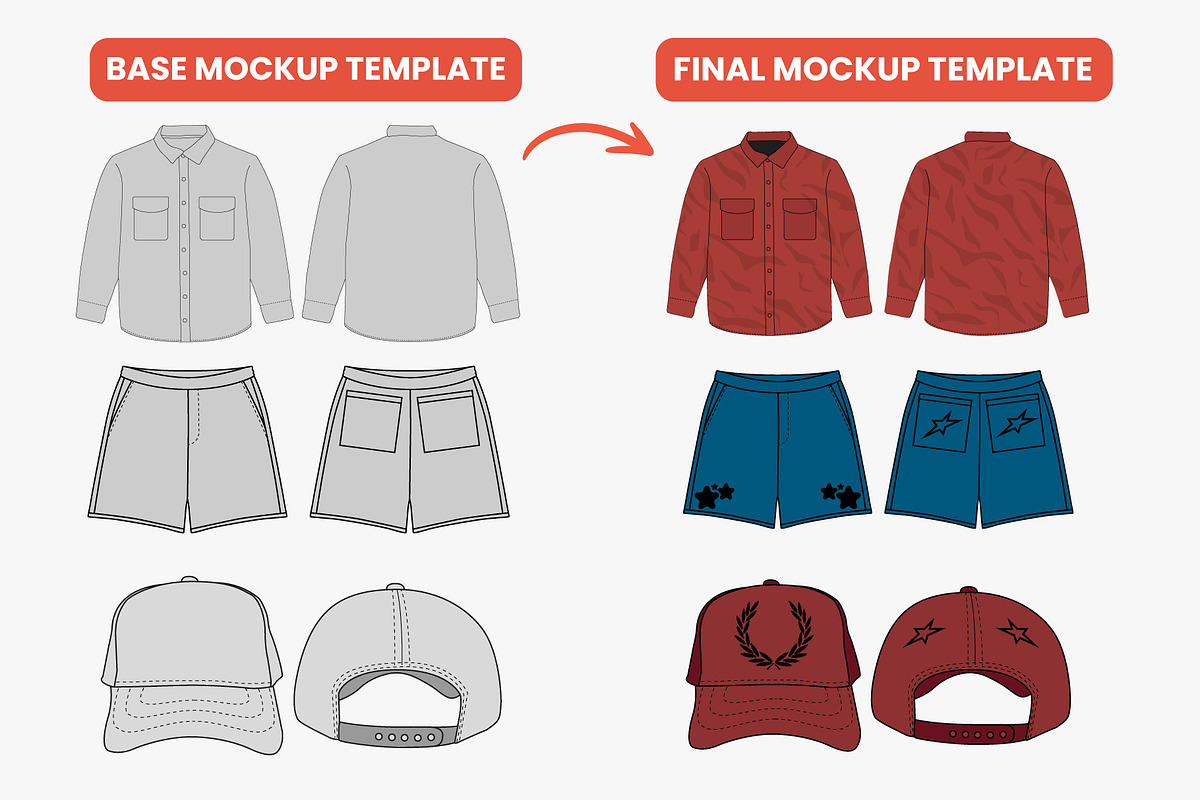 Apparel Vector Mockup Bundle, an Apparel Mockup by S.i. Graphics (Photo 2 of 8)