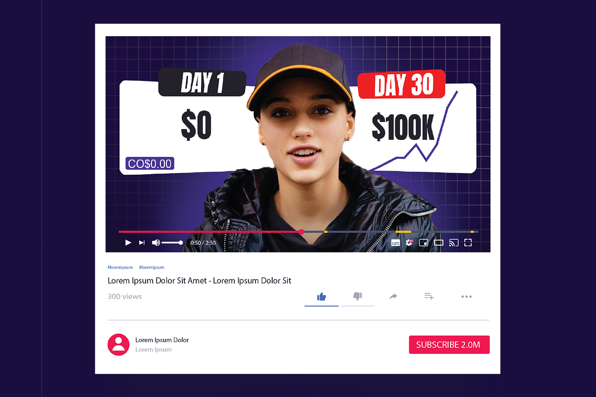 Growing youtube thumbnail design., a Social Media Template by Workhu (Photo 1 of 2)