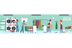 Laundry service workflow, an Illustration by YummyBuum