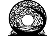 Black Mandala & Nature SVG Bundle, an Object Graphic by Designer_Momina (Thumbnail 4 of 13)