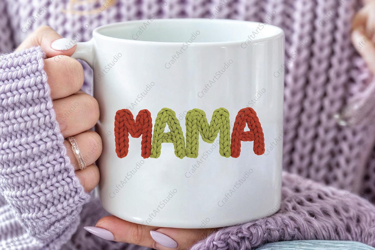 Christmas Mama Faux Crochet PNG, an Illustration by CraftArtStudio (Photo 3 of 4)