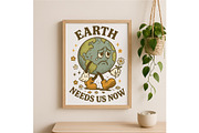 Earth Needs Us Now Wall Art Vintage, a Background Graphic by LaseredNinja (Thumbnail 4 of 7)