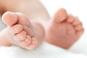 Newborn baby's feet featuring baby, feet, and human