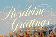 Roselvine Greetings Romantic Script, a Script Font by Letterhend Studio (Thumbnail 1 of 10)