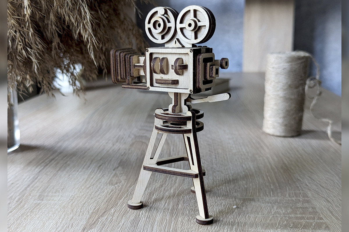 Retro Video Camera - Laser Cut File, an Object Graphic by VectorPainter (Photo 2 of 16)