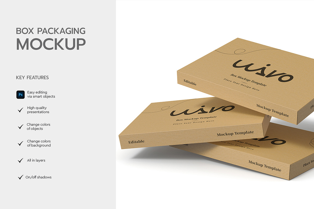 Floating Packaging Box Mockup