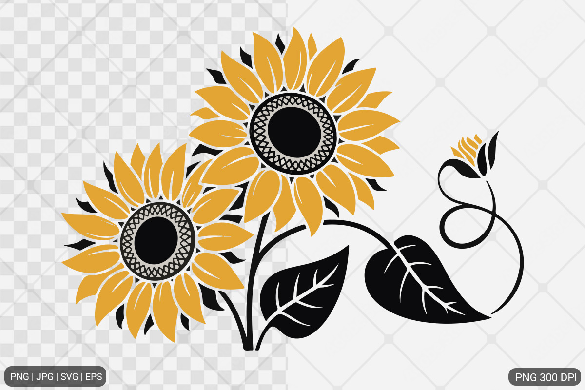 Sunflower SVG PNG Design Bundle, an Illustration by Actual Pixel (Photo 5 of 30)