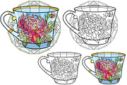 Cups for coloring pages, an Object Illustration by Watercolor fantasy (Thumbnail 4 of 7)