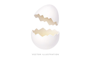 Broken Easter egg shell isolated on, an Object Illustration by GraphiShop