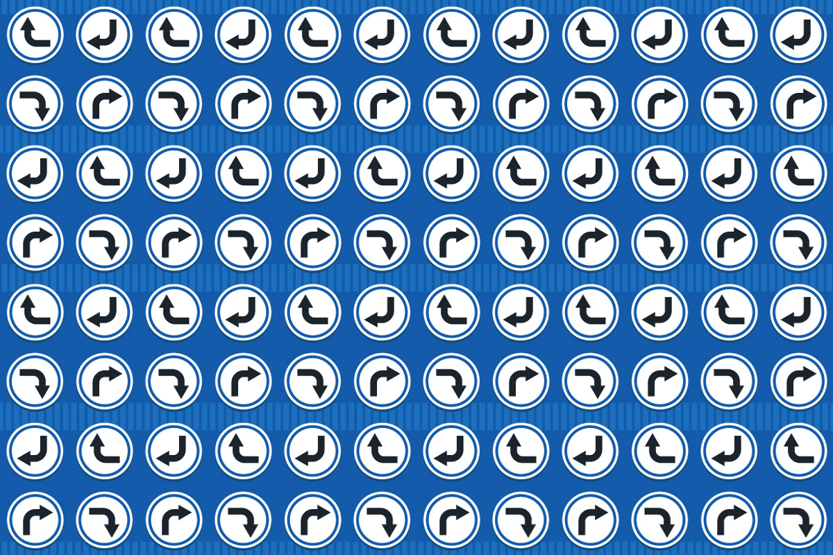 Mandatory Turn Sign Seamless Pattern, a Pattern Graphic by Mightyfire