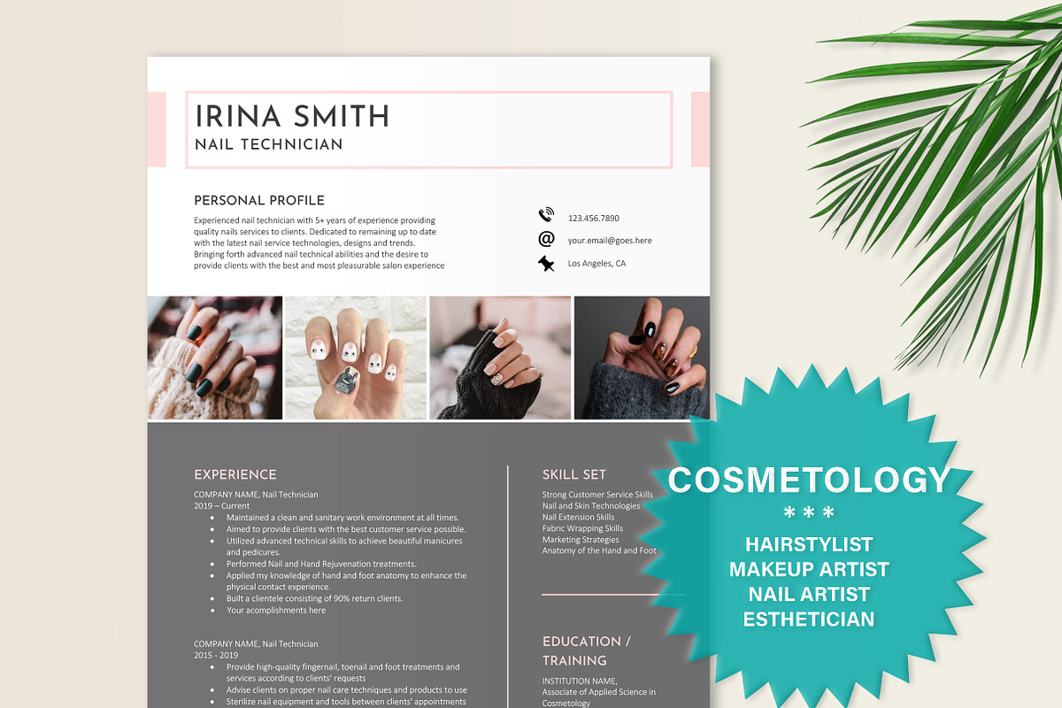 Nail Tech Resume Template, a Resume Template by Stanin Studio (Photo 1 of 10)