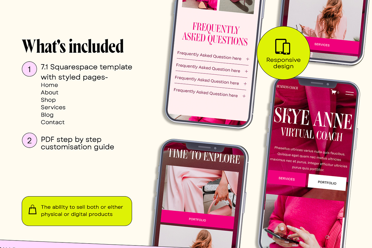 Bold Pink Faceless Coaching Template, a Squarespace Template by Template Twist Shop (Photo 4 of 10)
