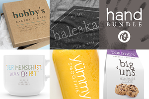Hand: 5 font bundle, all hand drawn