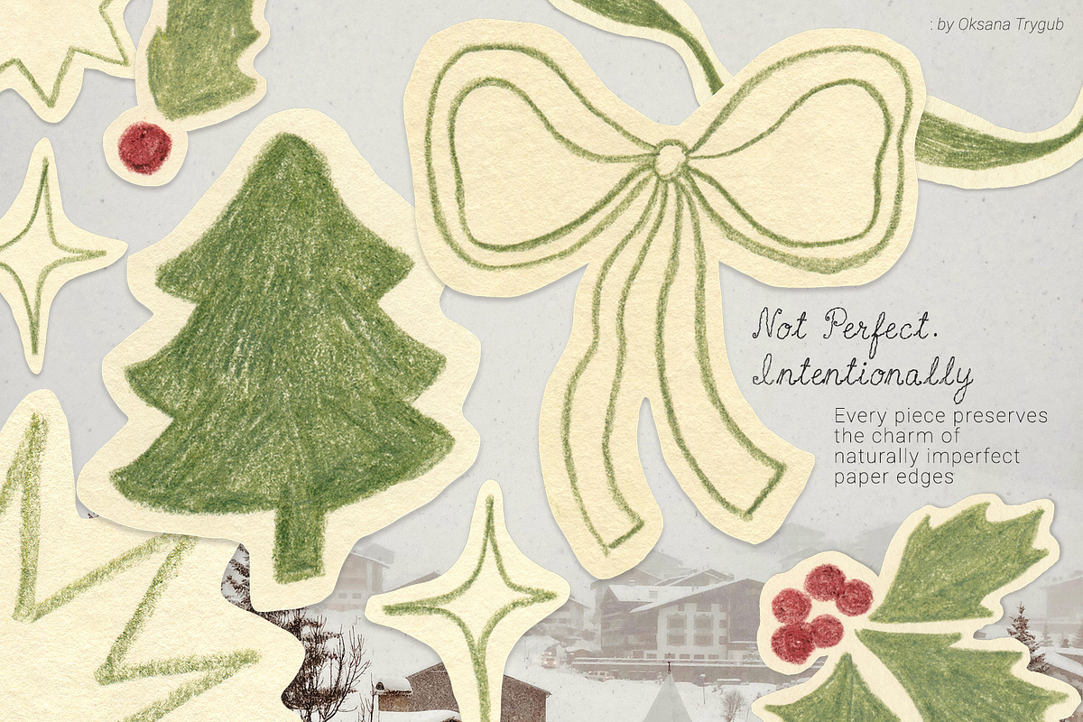 Analog Christmas: Paper Cutouts Pack, an Object Graphic by Oksana Trygub (Photo 5 of 13)
