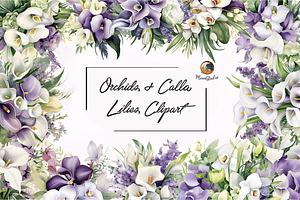 Orchids & Calla Lilies Clipart