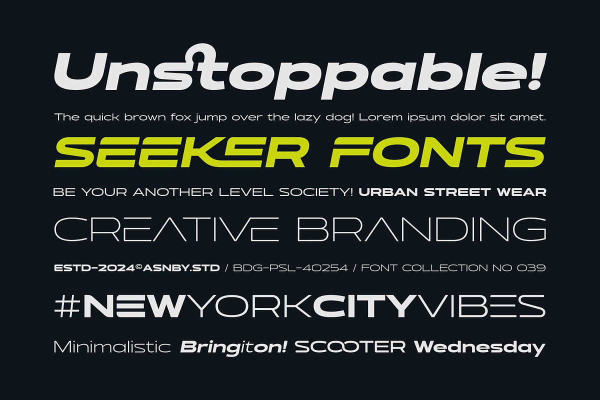 Seeker - Wide Sporty Branding Font, a Sans Serif Font by Asenbayu (Photo 8 of 15)
