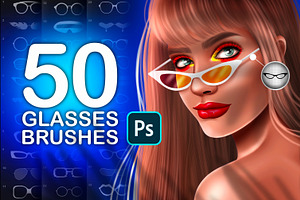 50 Photoshop Glasses Brush Stamps