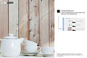Ceramic Teapot Teacups Mockup, a Cups & Container Mockup by Pret-a-Mockup (Thumbnail 3 of 9)