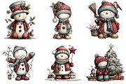 Whimsical Christmas Snowman Clipart, an Illustration by DreamArtGraphic (Thumbnail 2 of 5)