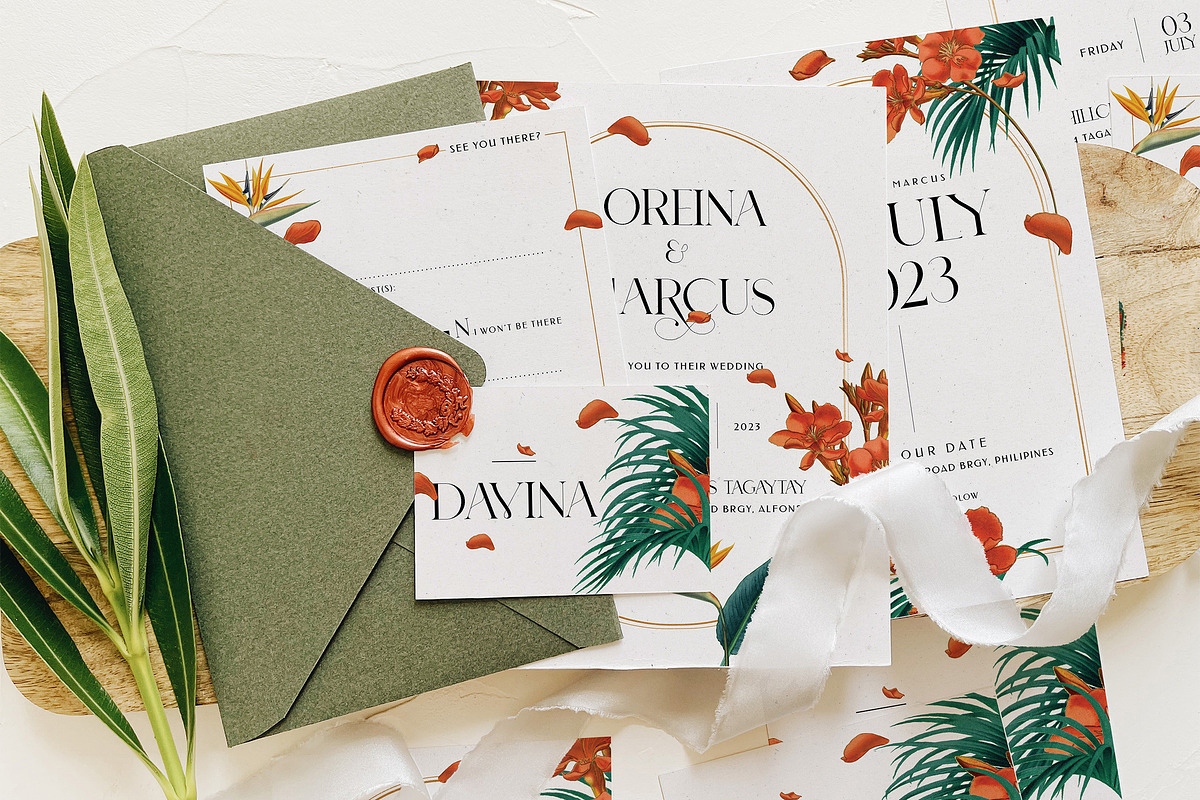 Fancy Tropical Wedding Suite, an Invitation Template by BlueRobinDesignShop (Photo 8 of 13)