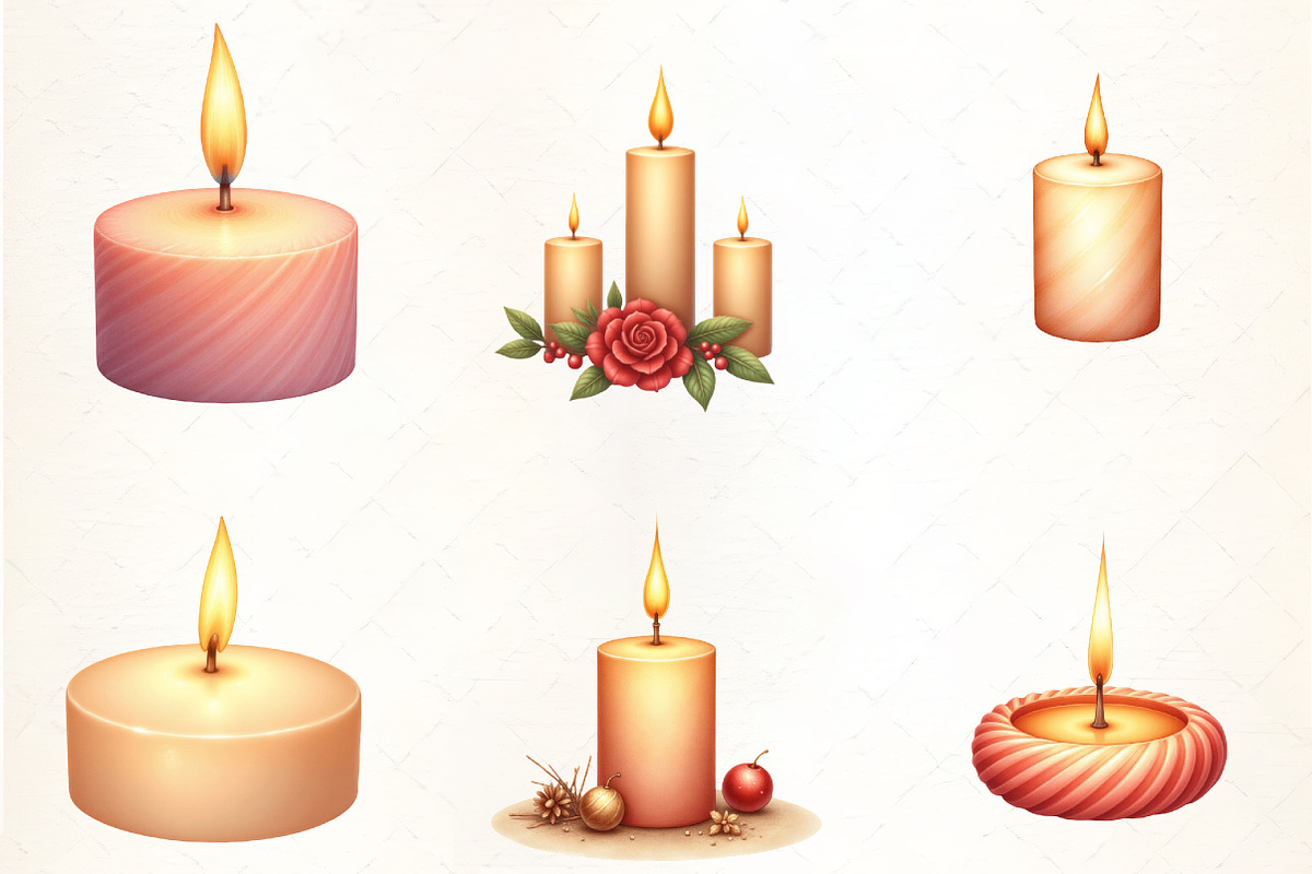 Holiday Christmas Candle Scene Clipa, an Illustration by CrexoraLab (Photo 4 of 5)
