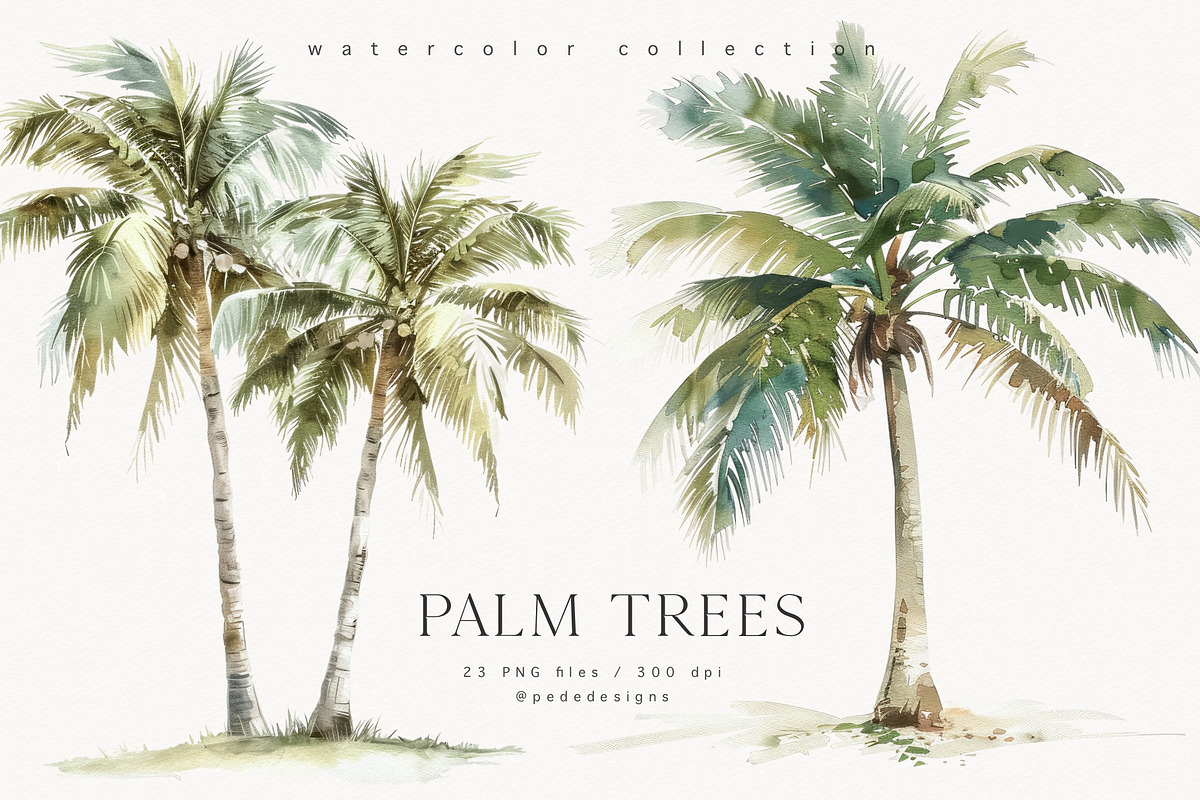 Palm Trees, a Decorative Illustration by PeDe Designs