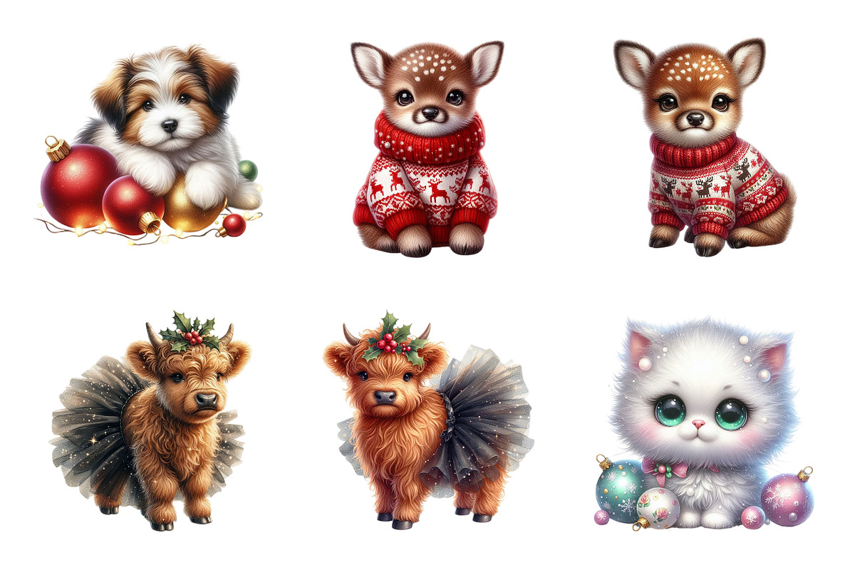 Christmas Animals Clipart PNG, a Transportation Illustration by SinaCreation (Photo 2 of 7)