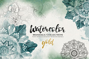 Watercolor & Gold Hand Drawn Mandala, an Object Illustration by Papatongartist (Thumbnail 1 of 9)