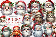 Watercolor Quirky Santa Claus Clipar, an Illustration by Designworld (Thumbnail 1 of 5)